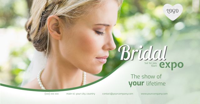 Elegant Bridal Expo Marketing with Serene Bride in Nature - Download Free Stock Templates Pikwizard.com