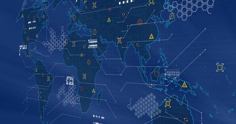 Global Network Connectivity on Digital World Map - Download Free Stock Images Pikwizard.com