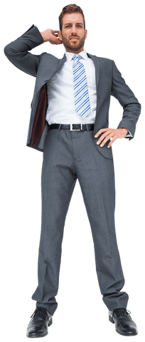 confident businessman posing, suit and tie on transparent background - Download Free Stock Videos Pikwizard.com