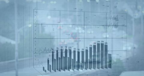 Digital Graph Overlay on Cityscape Representing Financial Growth - Download Free Stock Images Pikwizard.com