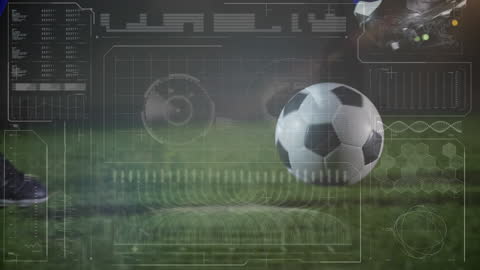 Digital Data Interface with Football on Sports Field