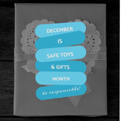safe toys and gifts campaign message on wrapped gift - Download Free Stock Templates Pikwizard.com
