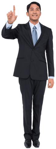 smiling biracial businessman pointing up transparent background - Download Free Stock Videos Pikwizard.com