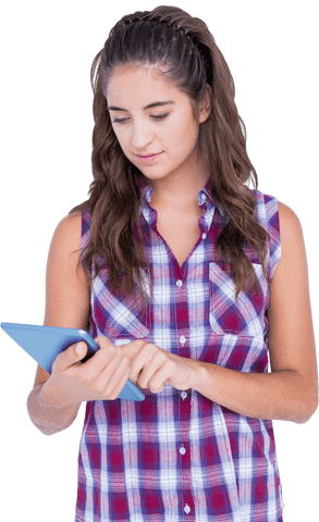 Young Woman Using Tablet with Transparent Background - Download Free Stock Videos Pikwizard.com