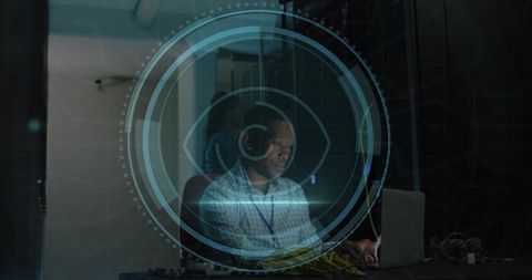 Engineer Focused on Cybersecurity in a High-Tech Server Room - Download Free Stock Images Pikwizard.com
