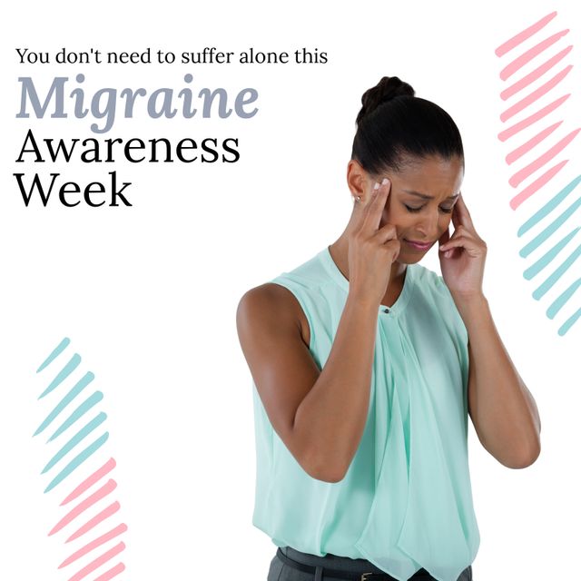 Woman Experiencing Migraine Pain for Migraine Awareness Week Campaign - Download Free Stock Templates Pikwizard.com