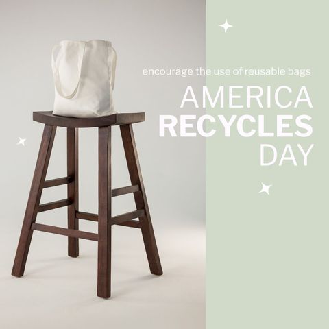 america recycles day celebration with sustainable tote bag - Download Free Stock Templates Pikwizard.com