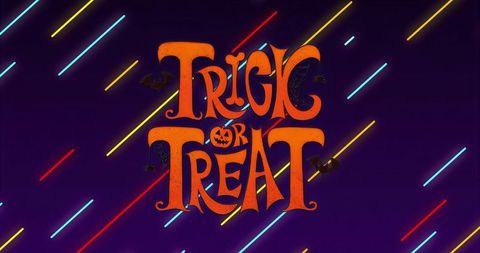 Halloween trick or treat bold neon graphic design