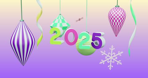 Festive 2025 Celebration Amid Christmas Ornaments