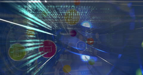 Futuristic Blue Digital Interface Abstract Art