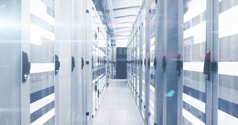Futuristic Data Center with Dynamic Light Effects - Download Free Stock Images Pikwizard.com