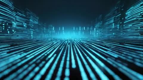 Futuristic Neon-Cyan Digital Tunnel