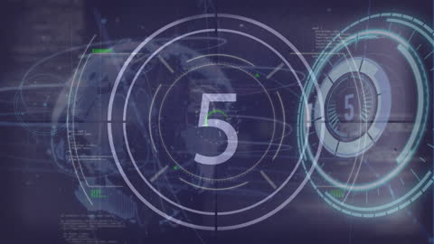Futuristic Countdown with Data and Scope Animation