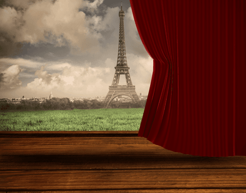 transparent peak behind curtain to eiffel tower - Download Free Stock Videos Pikwizard.com