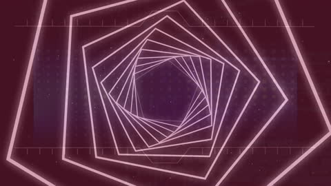 Futuristic Digital Tunnel Animation with Geometric Shapes