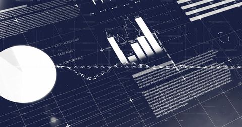 Statistical Data Overlay with Grid Network on Blue Background - Download Free Stock Images Pikwizard.com