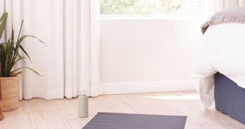 Peaceful Home Yoga Space Highlighting Zen Wellness Vibe