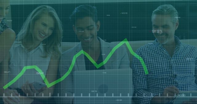 Group of People Analysing Financial Data with Graph Overlay - Download Free Stock Images Pikwizard.com