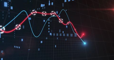 Futuristic Data Visualization with Fluctuating Lines on Digital Grid - Download Free Stock Images Pikwizard.com