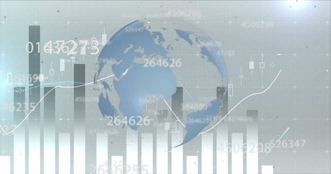 Global Financial Data with Spinning Earth Overlay and Analytics - Download Free Stock Images Pikwizard.com