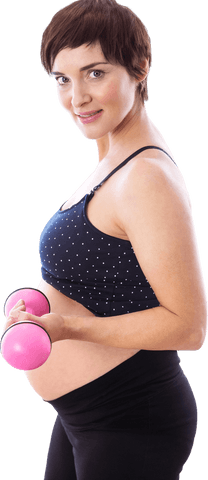 pregnant woman exercising with dumbbells on transparent background - Download Free Stock Videos Pikwizard.com