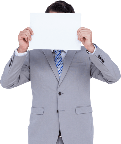 transparent businessman holding blank sign concealing identity - Download Free Stock Videos Pikwizard.com