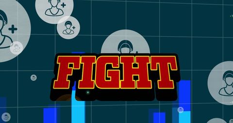 Game Elements with Bold 'Fight' in Virtual Space - Download Free Stock Images Pikwizard.com