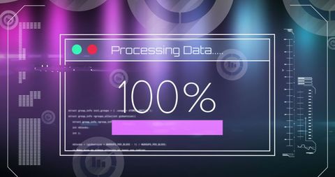 Digital Data Processing Interface with Futuristic Graphics - Download Free Stock Images Pikwizard.com