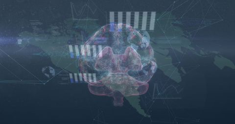 Digital Brain with Global Data Connectivity Overlay - Download Free Stock Images Pikwizard.com