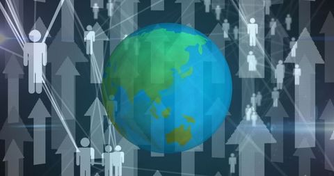 Global Connection Concept with Rising Digital Icons