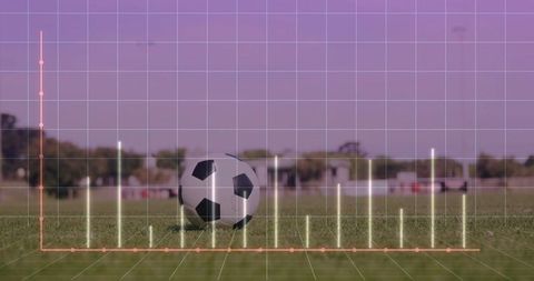 Soccer Ball on Pitch with 3D Analytics Overlay