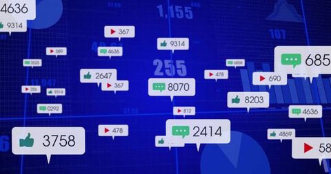 Digital interface visualizing social media engagement analytics