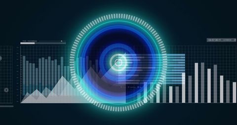 Futuristic Scanner Interface with Analyzing Data Visualization - Download Free Stock Images Pikwizard.com