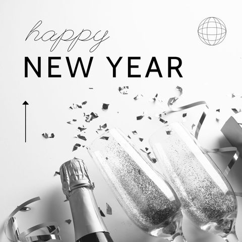 happy new year celebration with champagne and confetti - Download Free Stock Templates Pikwizard.com