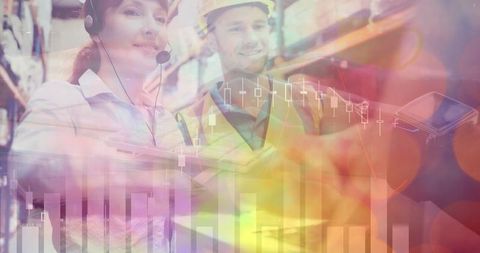 Logistics data analysis with warehouse workers using technology