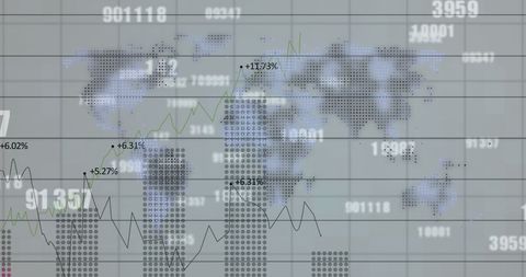 Digital Interface with World Map and Financial Data Overlay - Download Free Stock Images Pikwizard.com