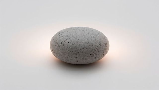 Speckled oval stone with soft halo lighting for minimalist design and zen branding