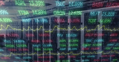 Financial Data Visualization on Server Background - Download Free Stock Images Pikwizard.com