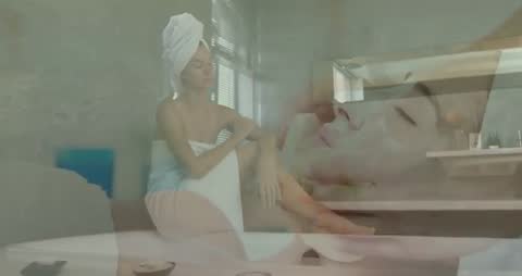 Serene Spa Day with Overlay of Relaxation Animation