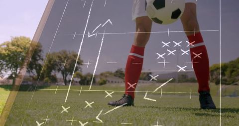 Football Strategies Superimposed Over Game Play on Field