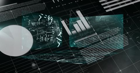 Digital Interface with Equations and Graphs for Data Analysis - Download Free Stock Images Pikwizard.com