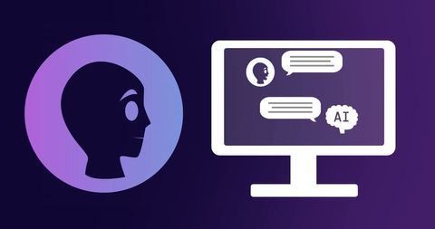 Ai conversational interface with user icon and messages