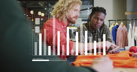 Diverse Team Collaborating with Digital Analytics in Office