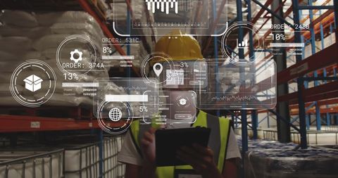 female worker using digital technology in warehouse - Download Free Stock Images Pikwizard.com
