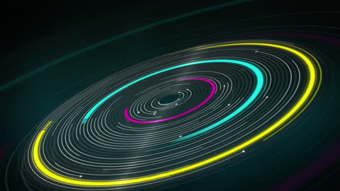 Dynamic Animated Circles with Vibrant Neon Colors