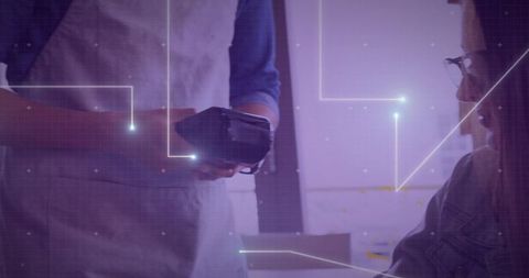 Processing contactless payment with card terminal and augmented reality overlay
