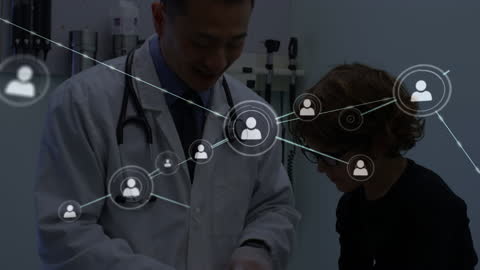 Doctor Explaining Concept of Digital Medical Networking
