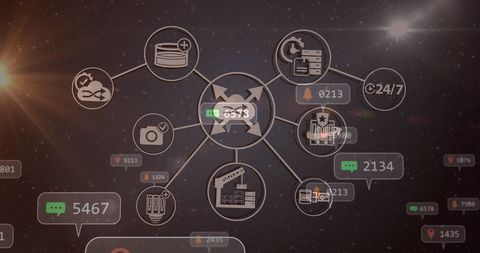 digital network communication overlay - Download Free Stock Images Pikwizard.com