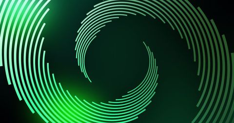 Hypnotic green light trail creating dynamic spiral pattern