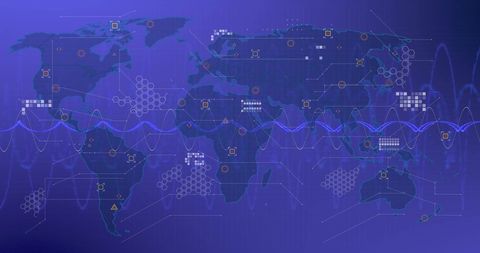 Digital World Map with Global Data Processing and Networks - Download Free Stock Images Pikwizard.com